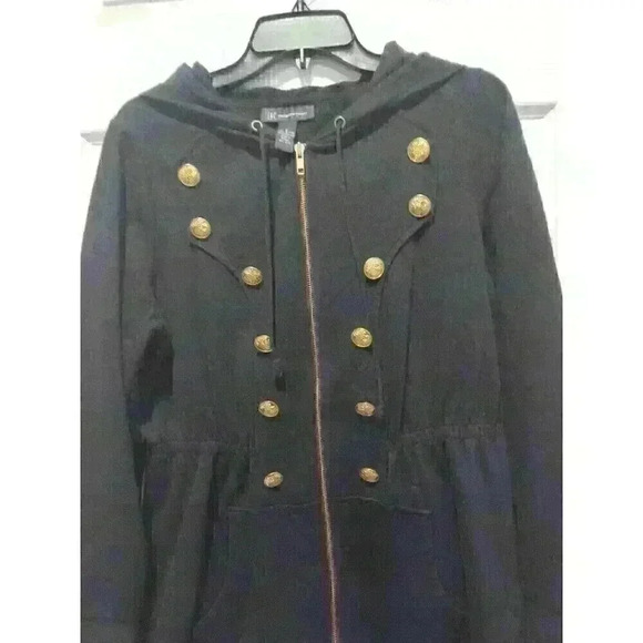 Inc. International Concepts Black military Style Blazer/Jacket Sz LARGE Vintage - Picture 2 of 5